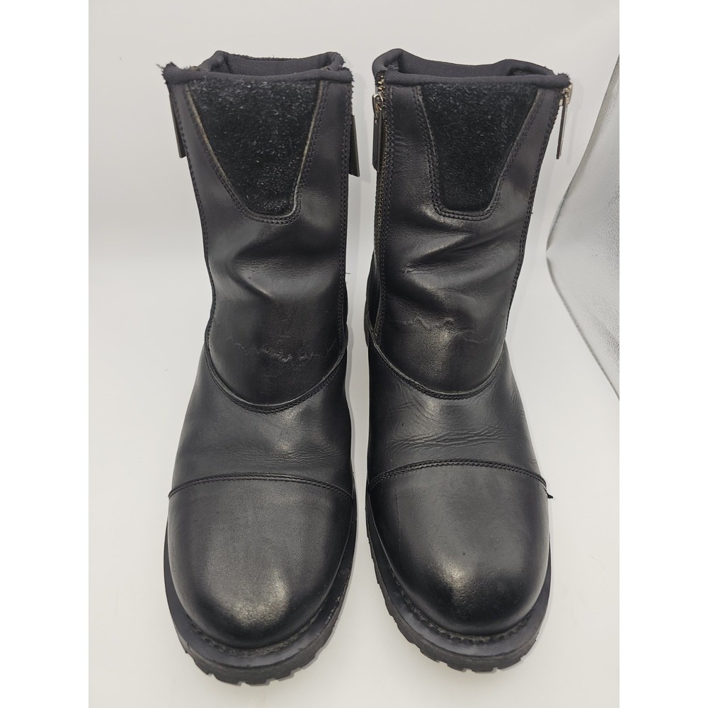 Milwaukee Leather Men's Black Leather Clean Laceless Boots w Double Zipper SZ 13